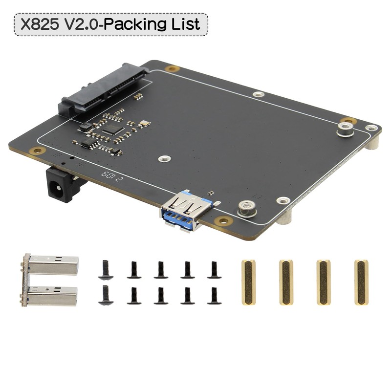 Geekworm para almacenamiento Raspberry Pi 4 SATA, X825 V2.0 2.5
