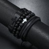 EGOINA Punk Leather Bracelet for Men Leather 8-10 PCS Braided