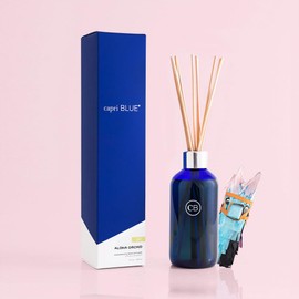 Capri Blue Aloha Orchid Reed Diffuser Set - Includes Reed Diffuser Sticks, Fragrance Oil, and Glass Bottle - Luxury Scented Room Fresheners - Cobalt Blue (8 fl oz)