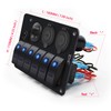 FXC Waterproof Marine Boat Rocker Switch Panel 6 Gang with