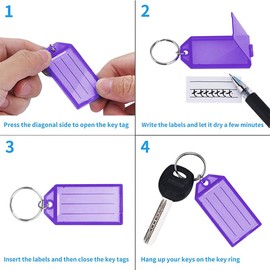 20pcs Plastic Key Tags with Ring Keys Identity Card Bag Luggage Labels Tag ID