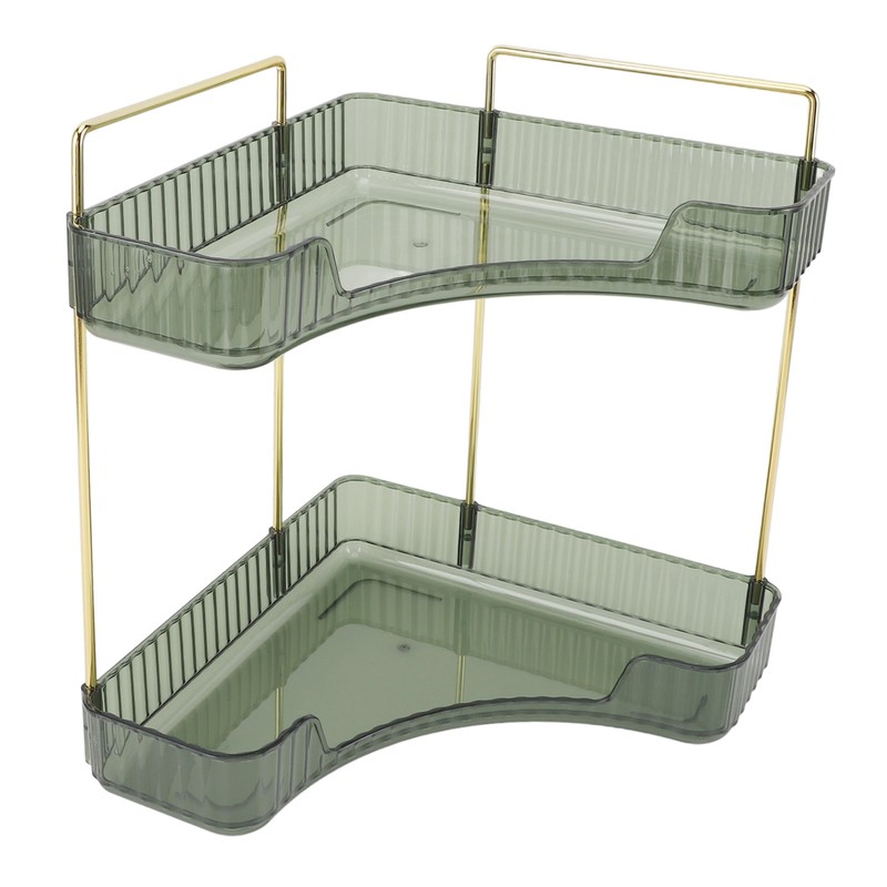 2 Tier Corner Bathroom Countertop Organizer Space Saving Easy Assembly