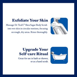 Dr Teal's Shea Sugar Body Scrub, Black Elderberry with Essential Oils, 19 oz (Pack of 3) (Packaging May Vary)