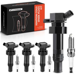 A-Premium A-Premium Set of 4 Ignition Coil Pack and Iridium Spark Plugs Compatible with Hyundai Veloster 2012-2017, Accent & Kia Rio Soul 2012-2019, 1.6L Naturally Aspirated