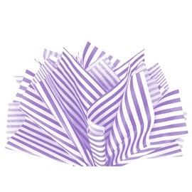 Flexicore Packaging Lilac Purple Pin Stripe Print Gift Wrap Tissue Paper Size: 15 Inch X 20 Inch | Count: 50 Sheets | Color: Lilac Pin Stripe