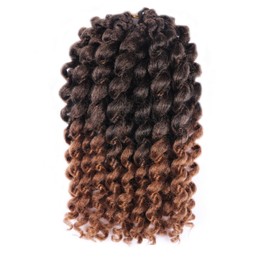 HBNK Jamaican Bounce Crochet Hair-4 Packs 12 Inch Wand Curl Crochet Hair For Black Women (12 Inch (Pack of 4), T1B-30#)