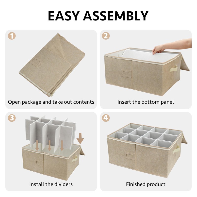 LotFancy Stemware Storage Container, Hard Shell, Large Wine Glass Storage