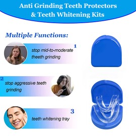 8 Packs Mouth Guards for Stop Teeth Clenching Grinding Bruxism at Night, Anti Grinding Teeth Protectors, Thermoform Moldable Oral Care Mouthguards Teeth Whitening Tray Kits, 2 Size