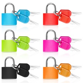 Mini Luggage Locks 6 Pack, Suitcase Padlock with Keys, Colorful Travel Luggage Locks, Locks with Keys for Suitcase, School Bag, Cabinet, Backpack and Laptap Bag