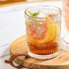 MDLUU 6-Pack Embossed Drinking Glasses, Romantic Glassware, Vintage Glass Tumblers