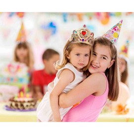 RICHNESS DIY Party Crowns Foam Kids Tiaras Make Your Own Crowns with Jewel Stickers Party Favors for Kids Pack of 6