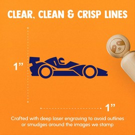 Racing Car Racecar Vehicle Automobile Rubber Stamp for Stamping Crafting Planners - 1 Inch Medium