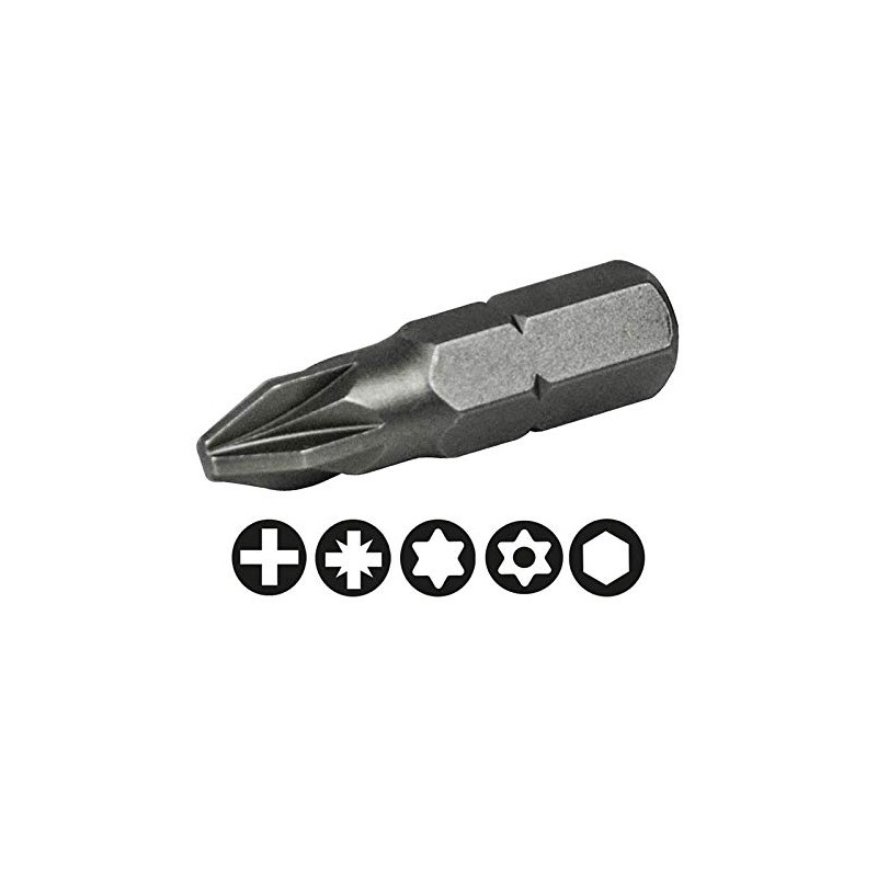 Faithfull Pozi 2 S2 Grade Steel Screwdriver Bits x 50mm