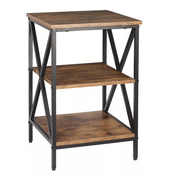 Segawe 3-Tier Square End Table with Shelves Sofa Side Table