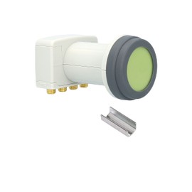 GSS Helios Quad LNB with LTE Shielding & Sun Protect UV Protection, 4x HD 4K LNB for 4 Participants for Direct Connection (TV TV, Sat Receiver) LMB for Satellites