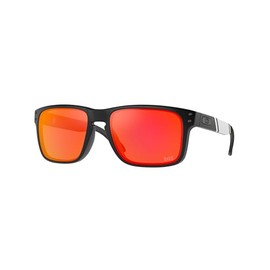 Oakley OO9102 Sunglasses Bundle: OO 9102 9102T1 Holbrook Tb Matte Black Prizm and Large Red leash Accessory kit