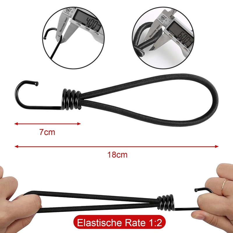 Akicderu Bungee Cord with Hooks, Pack of 20 Expanders with