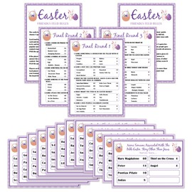 UHADRE Easter Friendly Feud Quiz, Easter Party Game, Family Activity, Feud Trivia Quiz, Easter Party Supplies FHJSC03