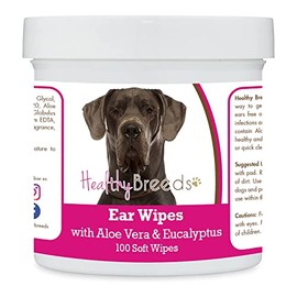 Healthy Breeds Great Dane, Blue, Ear Cleaning Wipes with Aloe & Eucalyptus for Dogs 100 Count