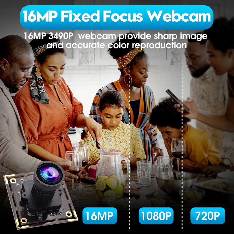 ELP 16MP USB Camera Module Wide Angle 110 Degree No