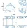 Croydex Slimline Aluminium Two Tier Corner Basket Shower Caddy, Lifetime