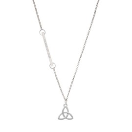 Delight Jewelry Silvertone Large Trinity Knot - Class of 2026 Delicate Bar Necklace, 18.75"