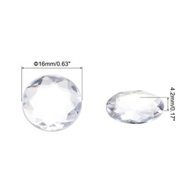 QUARKZMAN Flat Round Acrylic Rhinestones, 16mm White Flat Back Crystal Rhinestones for Crafts, Clothing, Shoes, DIY Decoration, Gifts, Pack of 50