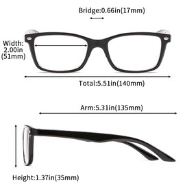 Suertree Reading Glasses 5 Pack Spring Hinge Readers Aid Eyewear Lightweight Eyeglasses for Women Men Black 2.0X