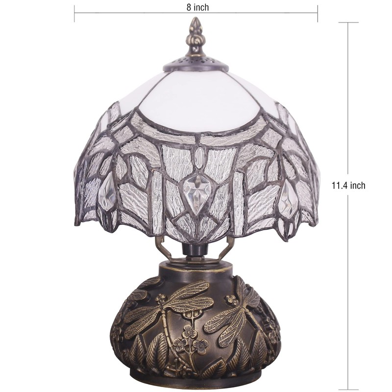 Small Tiffany Lamp Mini Stained Glass Table Lamp White Bending