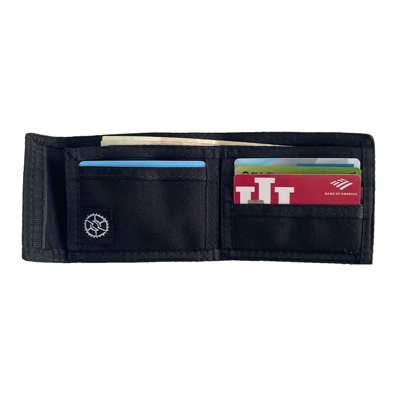Sprocket Compact Nylon Bifold Wallet for Men (Black)