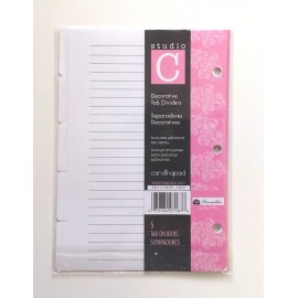 JACKIE Studio C Decorative 5 Tab Divider 6" x 8.5" - for 8.5" x 5.5" Ring Binders 27187