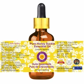 Deve Herbes Pure Honey Suckle Essential Oil (Lonicera Japonica) with Glass Dropper Steam Distilled 15ml