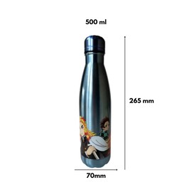 Hômadict Isolierflasche, doppelwandig, Demon Slayer – Trinkflasche aus Edelstahl, wiederverwendbar, hält warm und kalt 12 Stunden – für Sport, Reisen, Alltag, 500 ml – BPA Free – offizielles