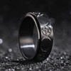 King Will 8mm Black Moon & Star Spinner Ring Stainless