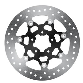 Front Brake Rotor Disc compatible with Softail 1984-2014, 11.5 Inch One-Piece, Silver, Direct Replacement (For Touring Models 1984-2007, Front Brake Rotor Disc (Black))