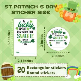 Happy St. Patrick's Day Gift Tag Sticker Labels, Lucky Clover Label Tag, St. Patrick's Day Decoration, 2 Inches Self-Adhesive Gift Tag Sticker St Patricks Day Gift Wrapping-A05