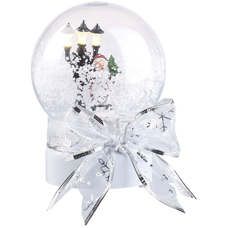 Infactory Christmas Decoration: Singing Santa Snow Globes, Touch Activated, LED