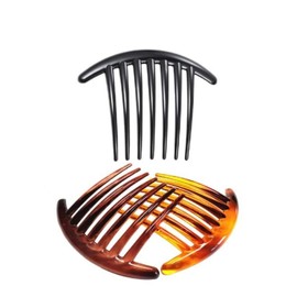 7 Tooth French Twist Comb, 3 PCS Plastic Hair Clip, Hair Side Combs Accessory for Women Girls, Hair Clip Comb Accessories (Black and Brown) ﻿