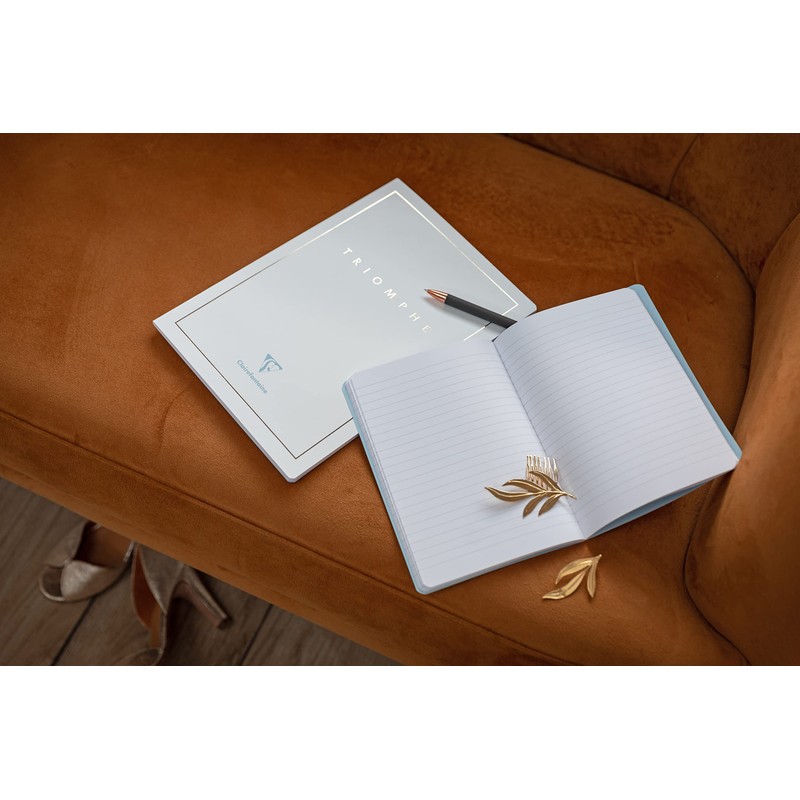 Clairefontaine 36176C Triomphe GOLD Collection A White Sewn Notebook -