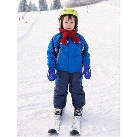 Guantes de esquí de nieve para niños, impermeables, cálidos, guantes de snowboard para niñas y niños, Azul Real, 3-6 Años