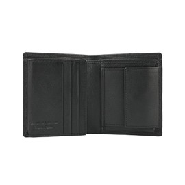 Police Mens Genuine Leather Vertical Wallet with Gift Box, Black 80 small with coin compartment