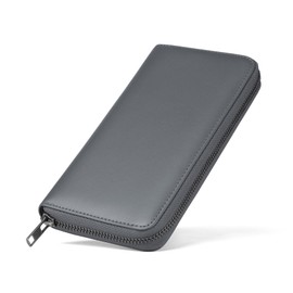 MORFFEYIA Men's Wallet, Large Capacity, Genuine Leather, YKK Product, Separate Type, Coin Purse, Skimming, Cowhide Leather, Long Wallet, Gray.