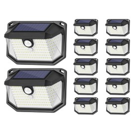 Solar Outdoor Lights, 12-Pack Super Bright 178 LEDs Motion Sensor Wall Light with 270° Wide Angle & 3 Modes, Waterproof Solar Powered Security Light for Patio Garden Garage Front Door