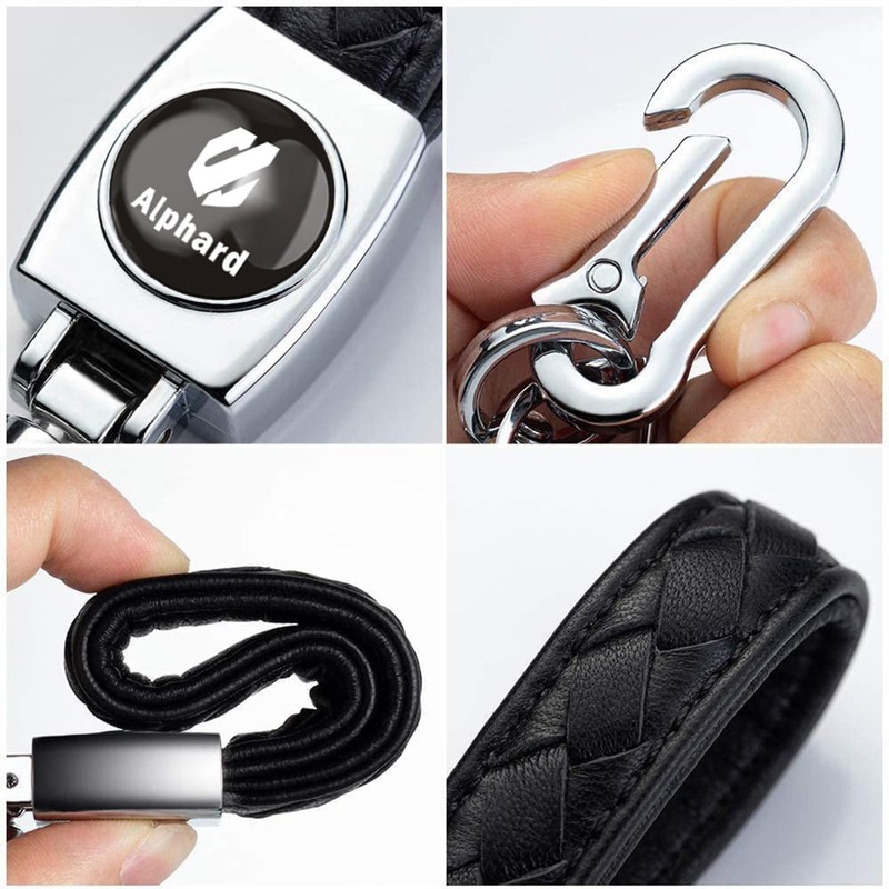 [InnoWave] Keychain, Compatible Alphard Genuine Leather Car Key Chain, Car
