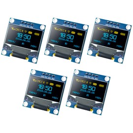 Hosyond - Módulo de visualización OLED I2C IIC de 0.96 pulgadas 12864 128 x 64 píxeles SSD1306 mini placa de visualización OLED autoluminosa compatible con Arduino Raspberry Pi (azul y amarillo)