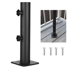 VANROUG VANROUG Patio Umbrella Base Heavy Duty Umbrella Holder Outdoor Umbrella Base Stand Mount Double Hand-Turn Knob for Deck,Patio, Dock,Boat,Courtyard Balcony,Garden,Pontoons,Picnic Table