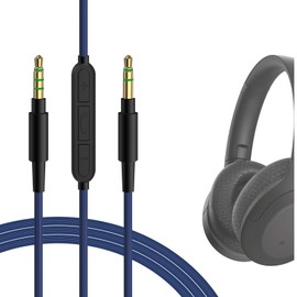 Geekria Audio Cable with Mic Compatible with Sony WH-ULT900N WH-1000XM5 WH-1000XM4 WH-XB920N Headphones Cable, 1/8" (3.5mm) to 3.5mm Aux Replacement Stereo Cord with Inline Microphone (4 ft/1.2 m)