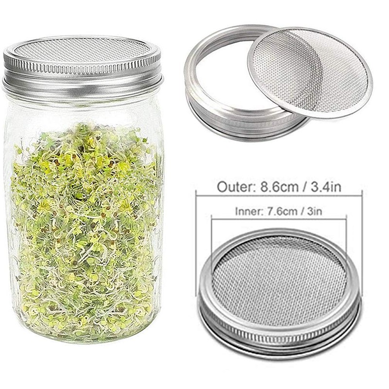 4 Pack Strainer Mesh Lids 316 Stainless Steel WIDE MOUTH