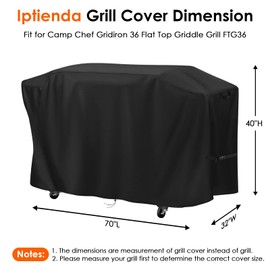 Iptienda Grill Cover for Camp Chef Gridiron 36 Griddle, 70 inch Outdoor Grill Cover Waterproof for Camp Chef FTG36 Smoker Grill-70''L x 32" W x 40" H