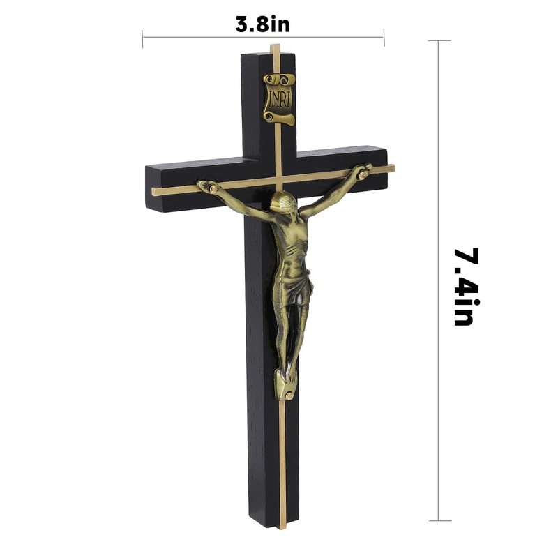 VINETEN Cross | Crucifix Wall Cross | Handmade Black Gold